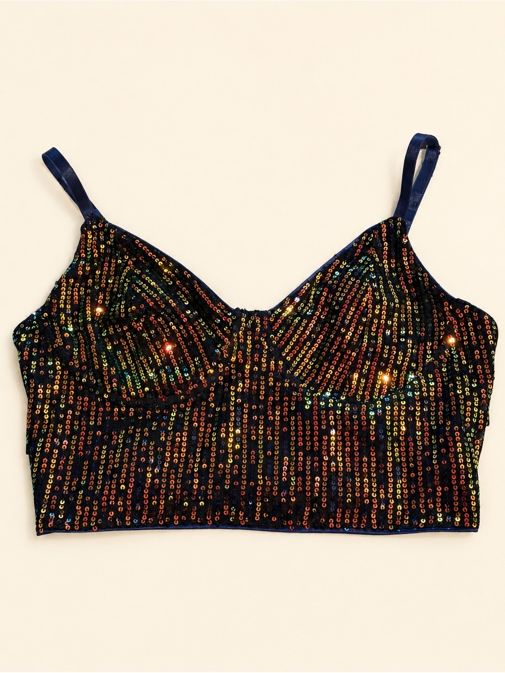 Sequin Underwire Bralette Top in Multicolor